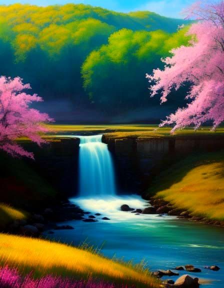 Springtime Durham County Landscape in Vibrant Hyperrealism