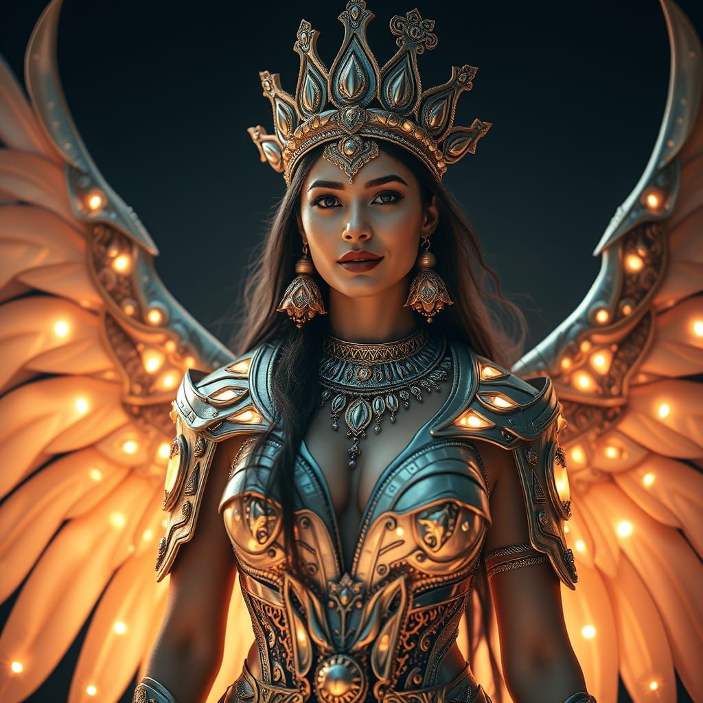 The Goddess Ishtar in Elegant Armor, a Close-Up Portrait of ...