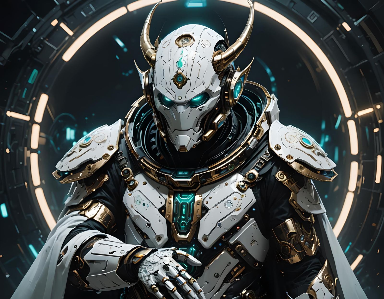 Cyborg Oni in Spacesuit with Intricate Details