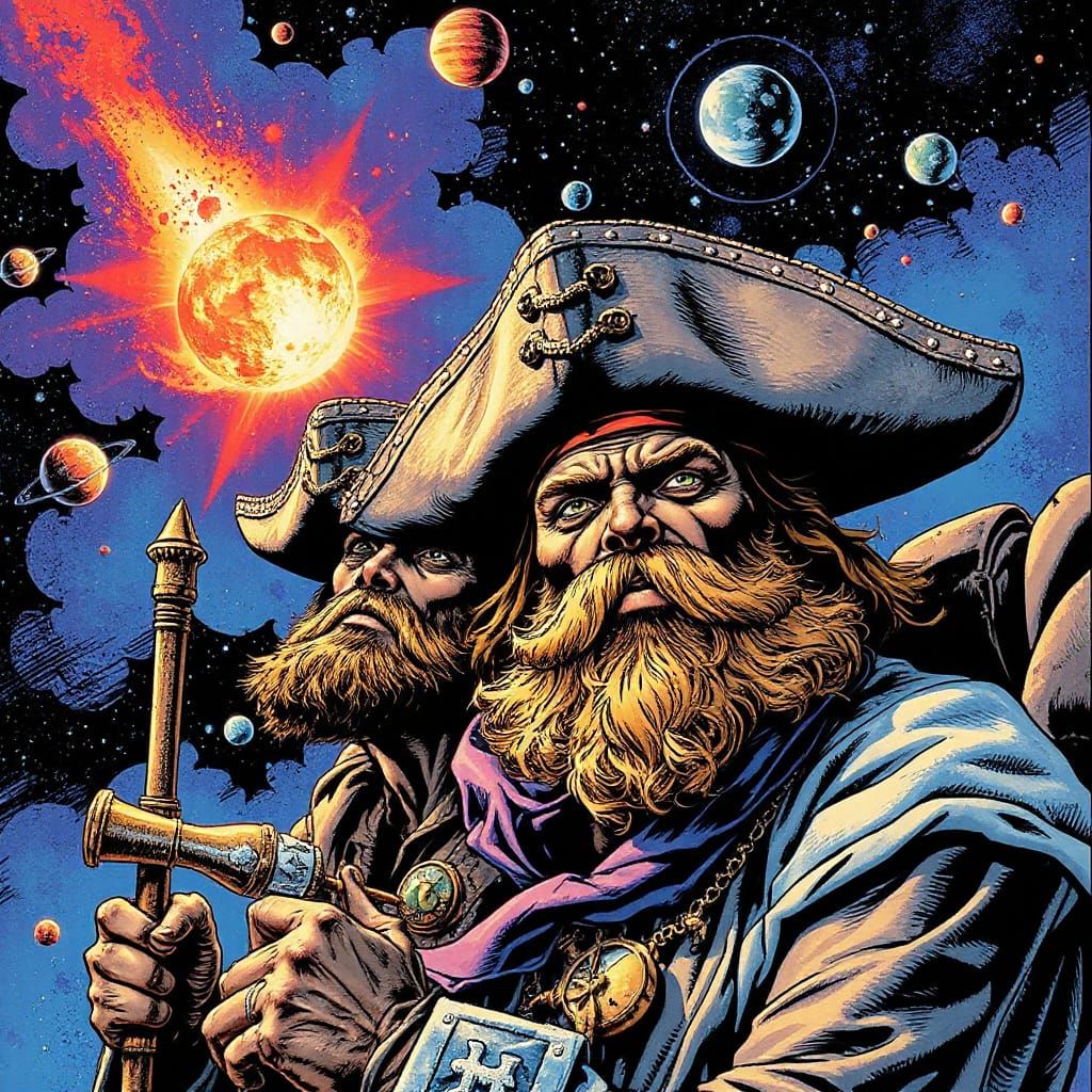 Space Pirates Exploring Cosmic Wonders