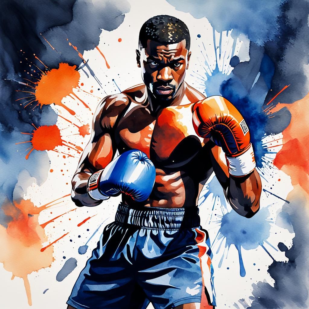 Bold Boxer Training in Watercolor Painting
