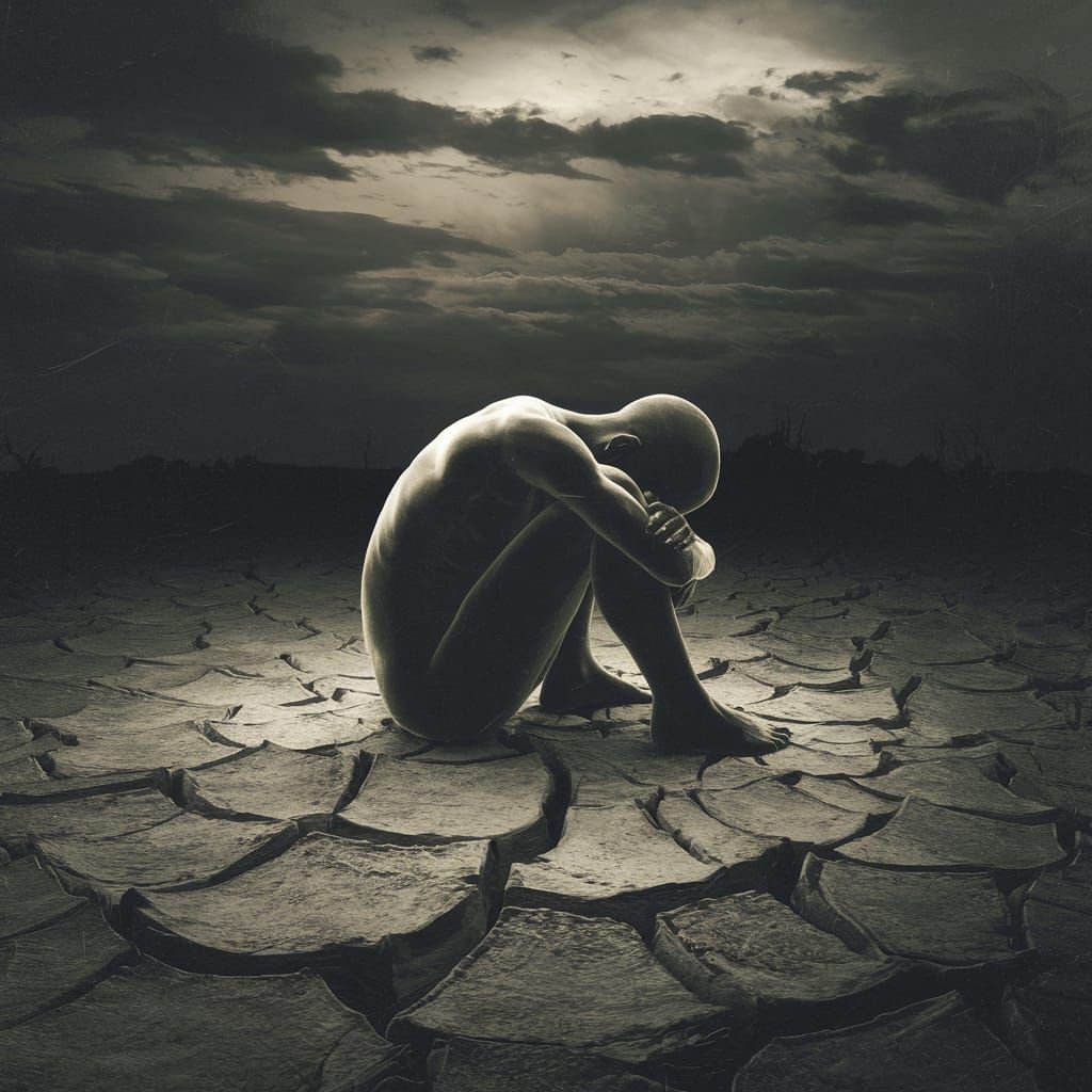 Evocative Image of Defeat and Despair