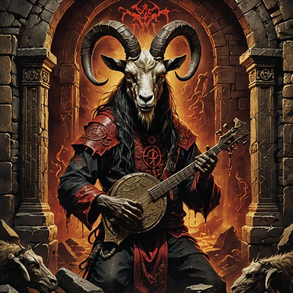 An vinyl record album cover from a fictional death metal ban...