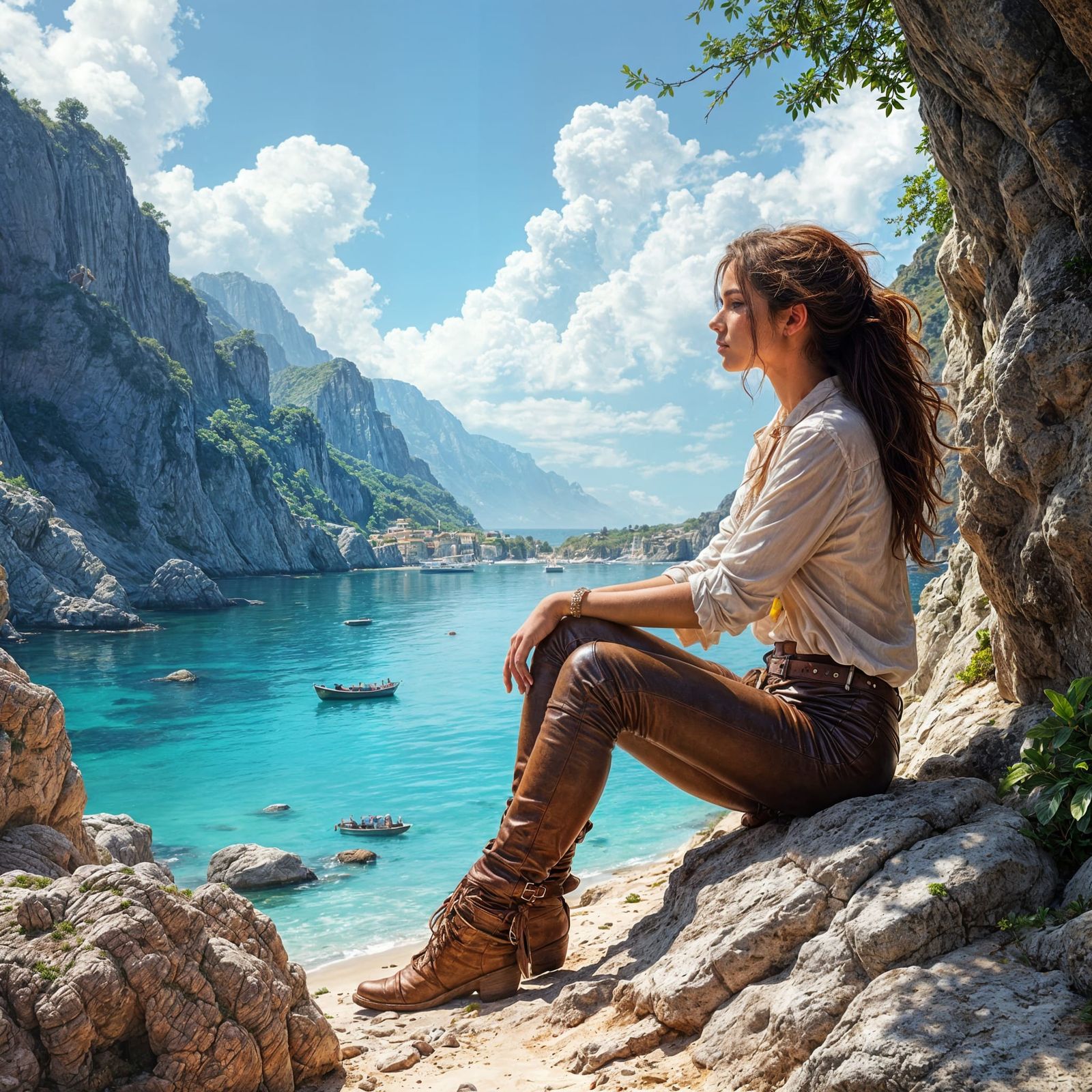 Fantasy Adventuress on Secluded Cove Beach