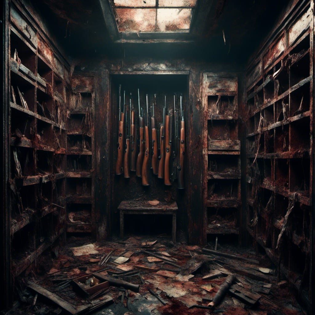 Shotgun in Locker: Detailed Matte Painting