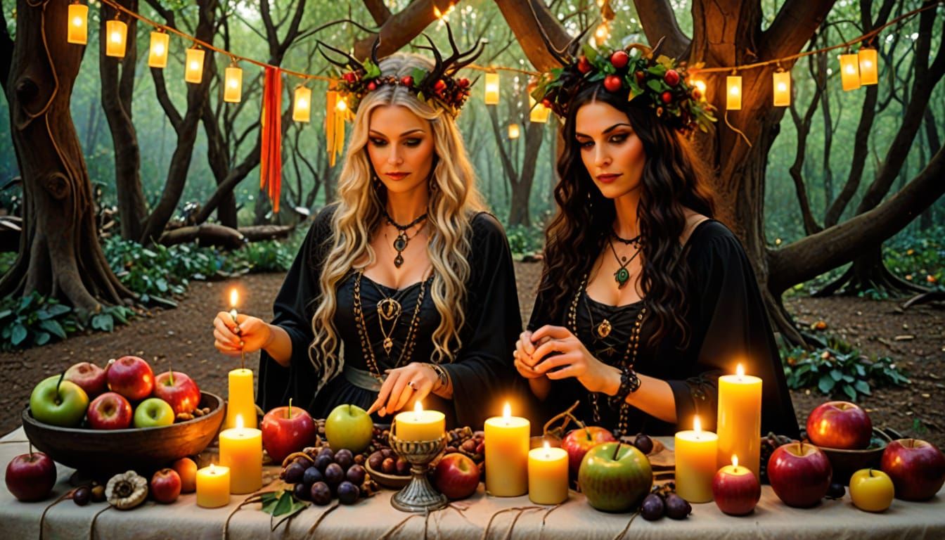 Mediterranean Gypsy Witches Celebrate Daylight Pleasure Fair...