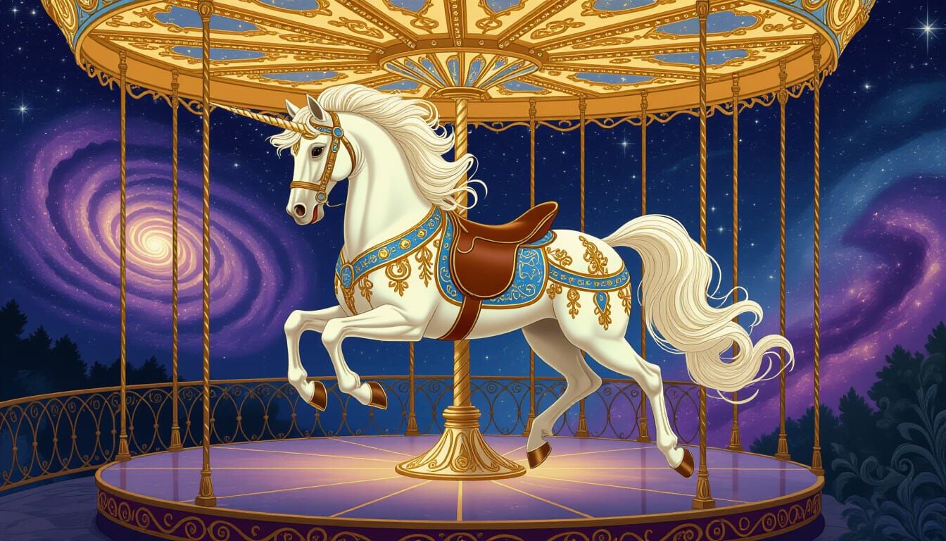 Majestic Carousel Horse on Celestial Carousel
