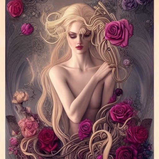 Decadent Portrait of Androgynous God in Digital Art