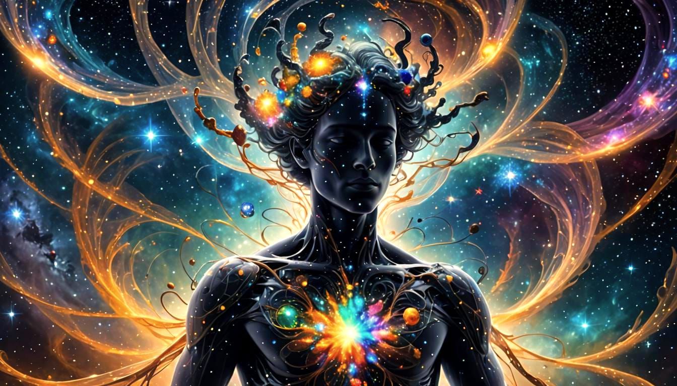 Cosmic Awakening: Double Exposure of Milky Way and Andromeda