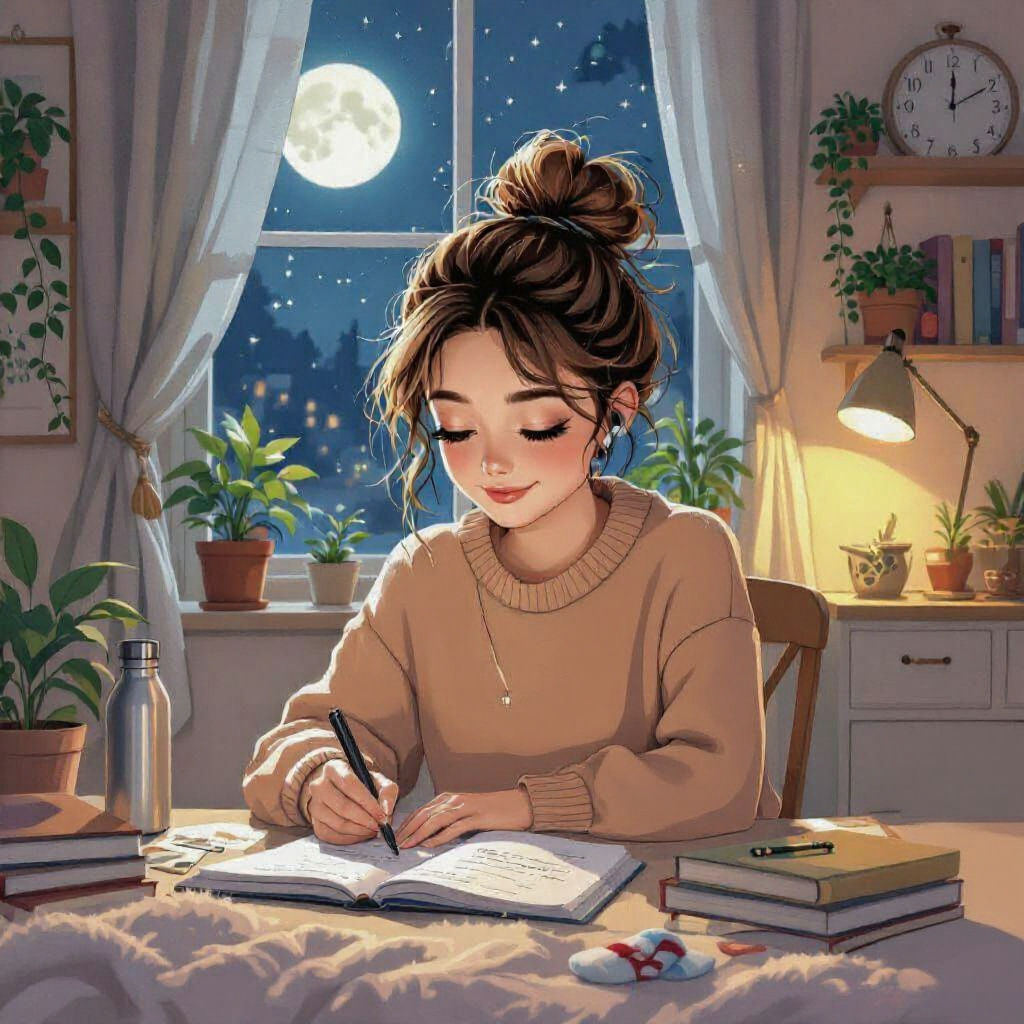 Cozy Room Scene Inspired by Miyazaki and Shinkai