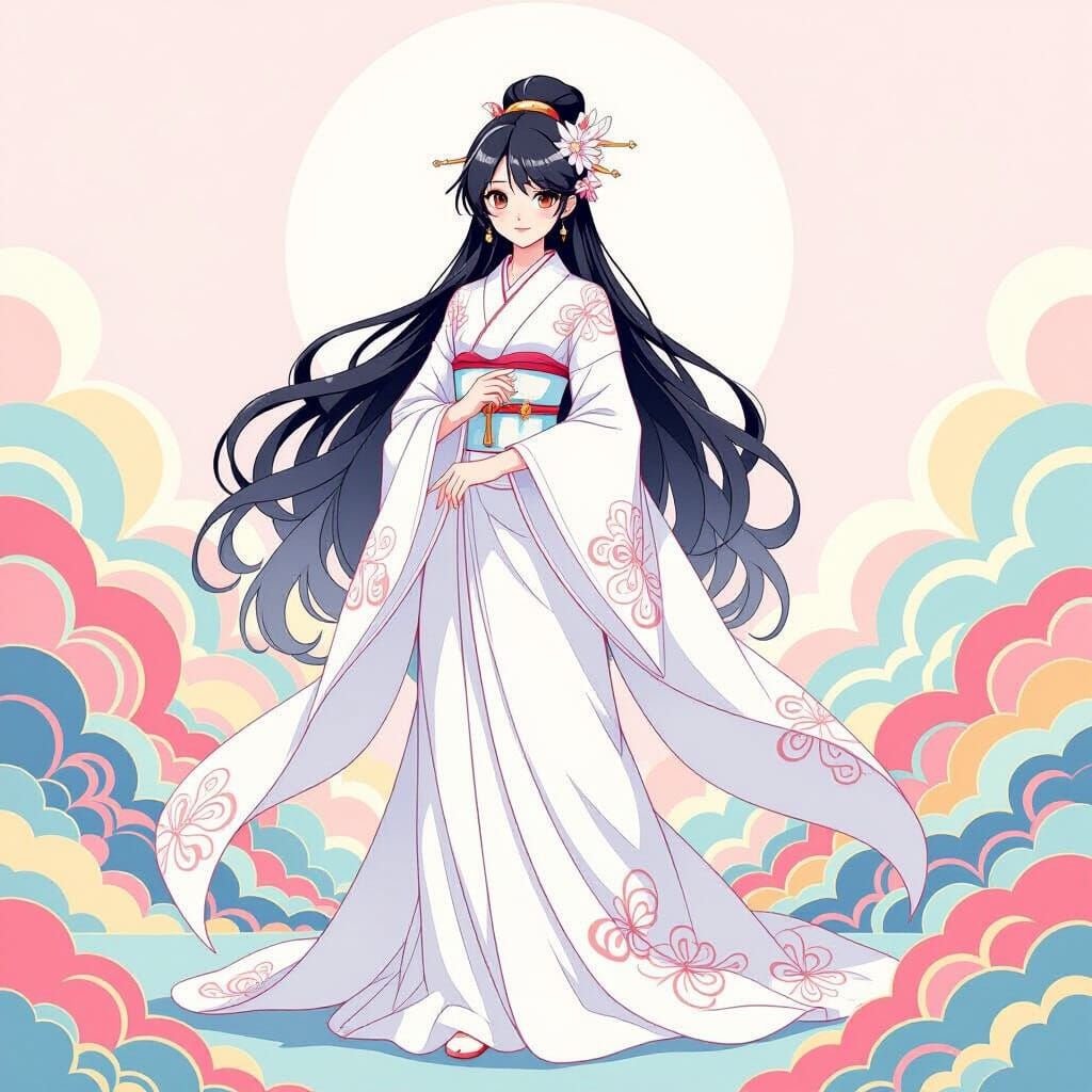 Ethereal Figure in Dreamlike Anime Style