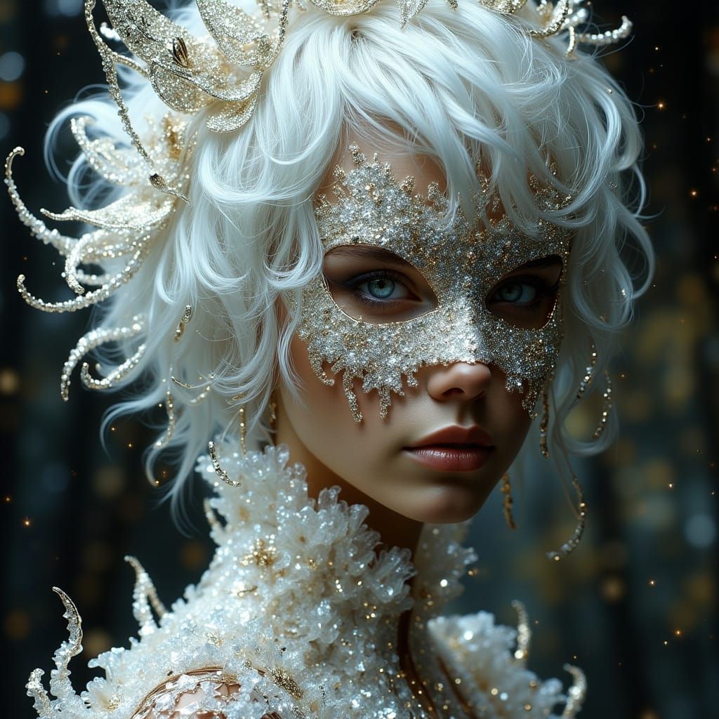 Mysterious Fantasy Portrait with Hair Mask