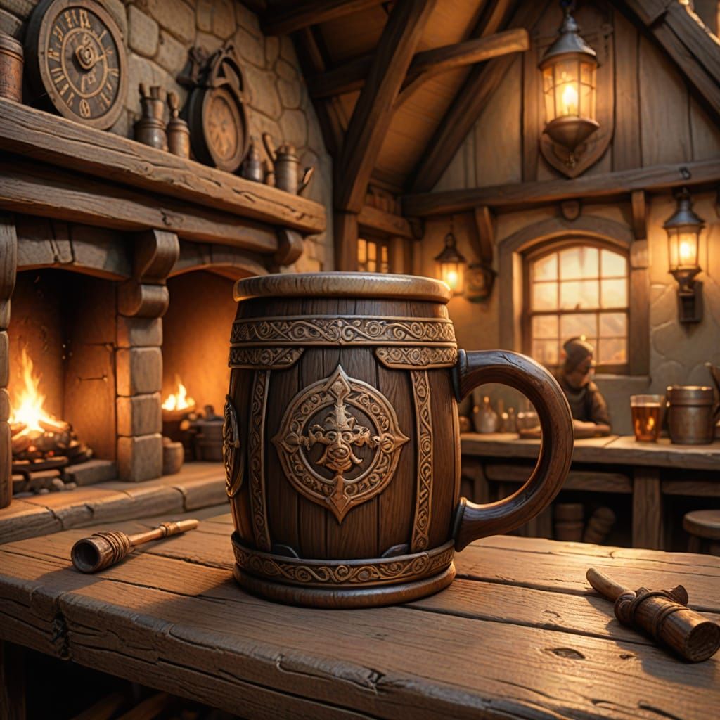 Medieval Halfling in Whimsical Tavern Setting