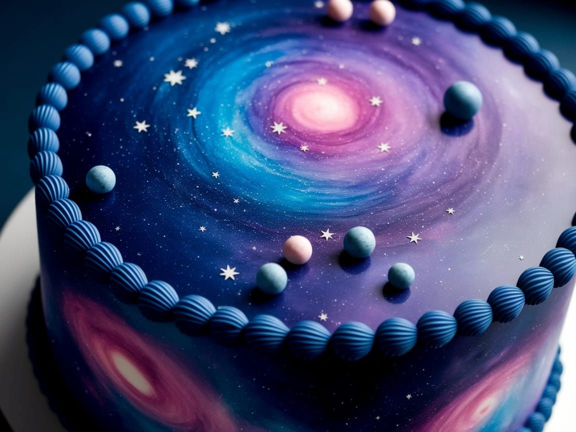 Galaxy Cake in Cosmic Colors