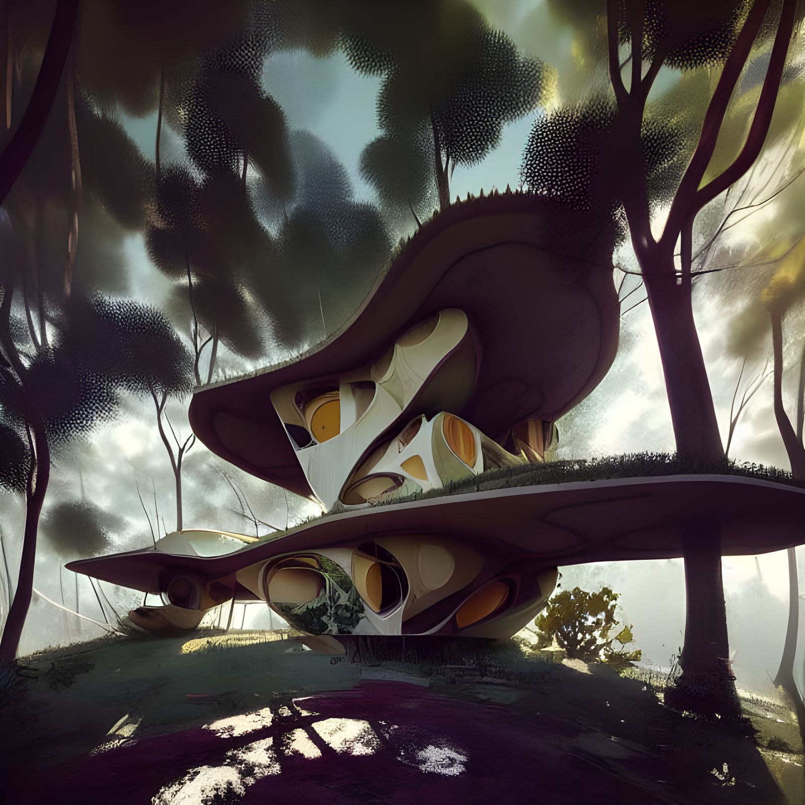 Futuristic Hilltop House with Optical Illusions