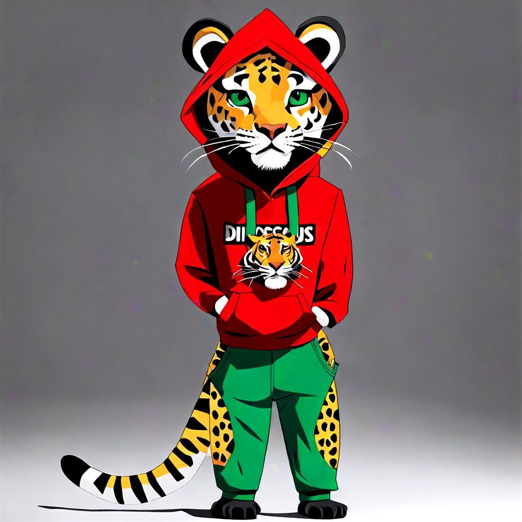 Anthropomorphic Tiger-Leopard Teen in 3D Digital Art
