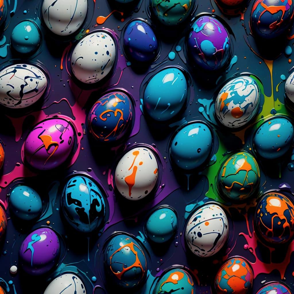 Hyperrealistic Graffiti Art with Intricate Egg Design