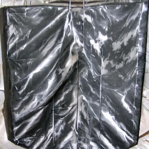 White Birth Sac in Latex Bag on Grey Tiles