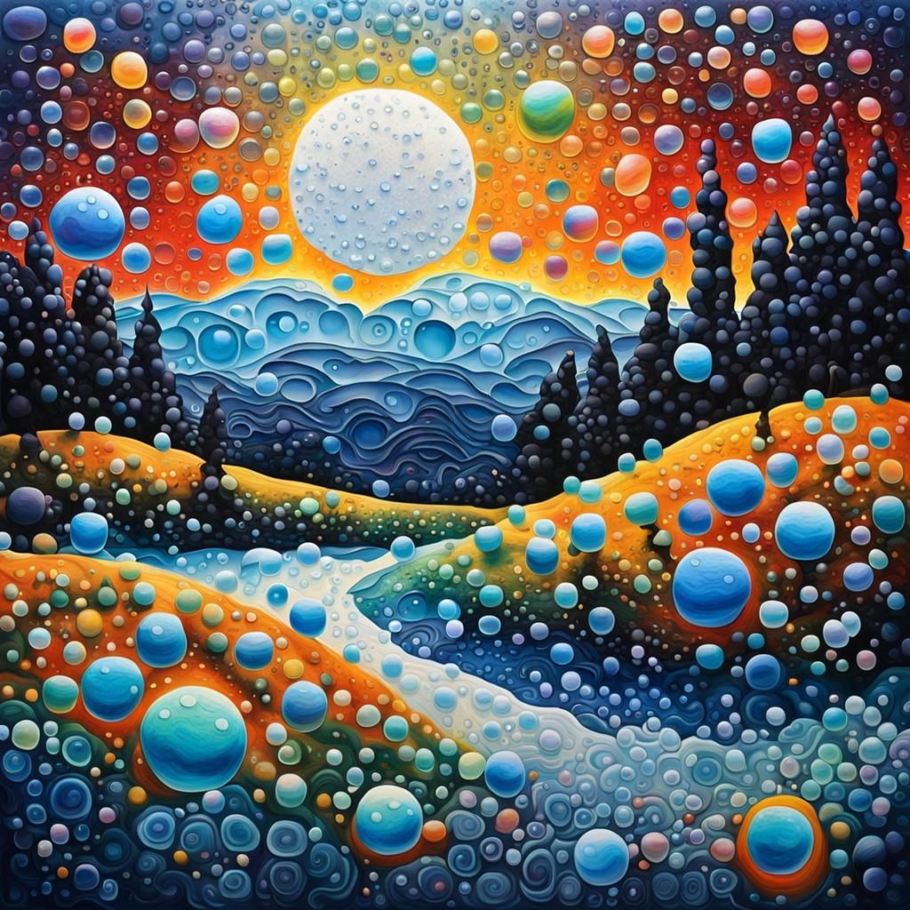 Abstract Landscape in Cubist and Gothic Styles