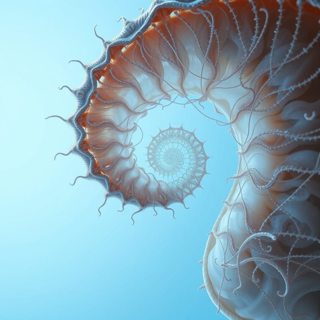 Swirling Cochlea in Vibrant, Dreamlike Style