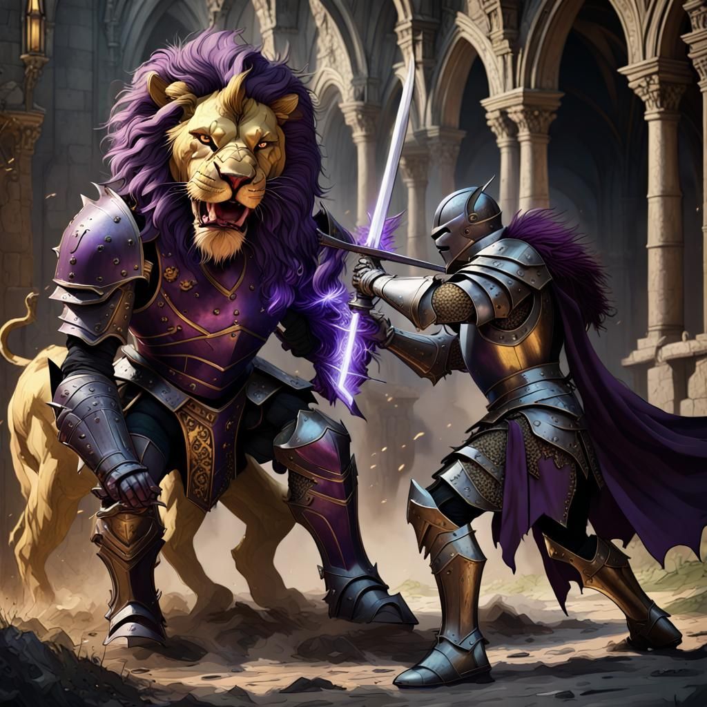 Knight's Battle: Medieval Armor in Dark Fantasy Art