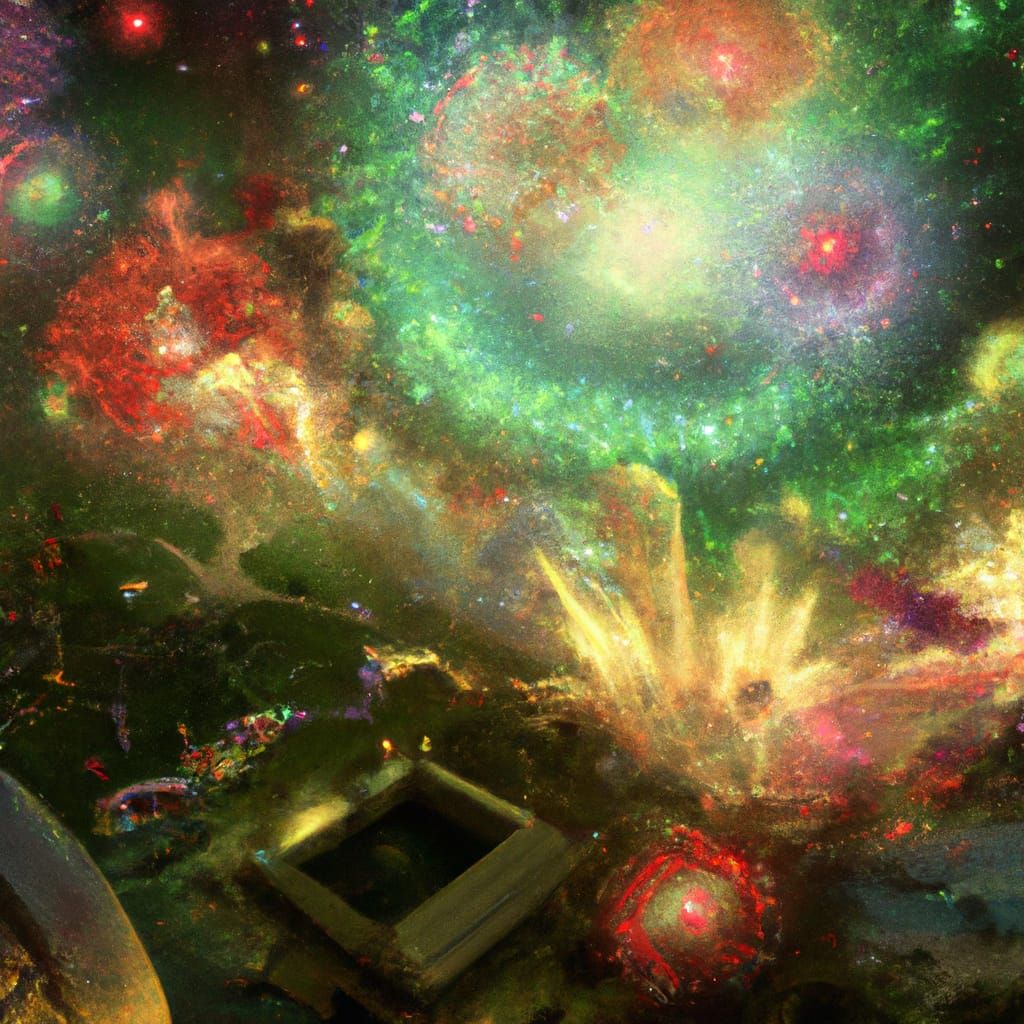 Spectacular Fireworks Display in Dark Fantasy Style