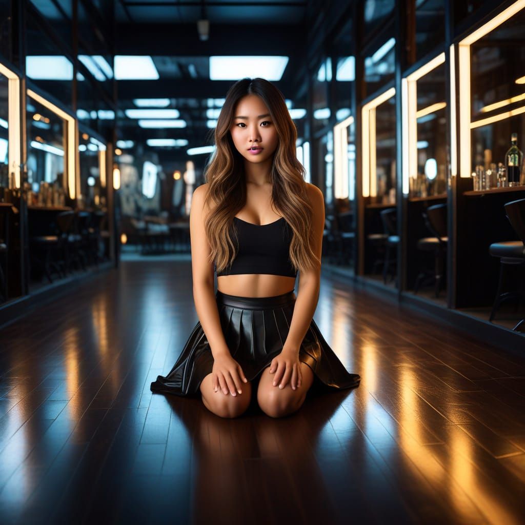 Beautiful Filipina Livestreamer in Mirrored Room