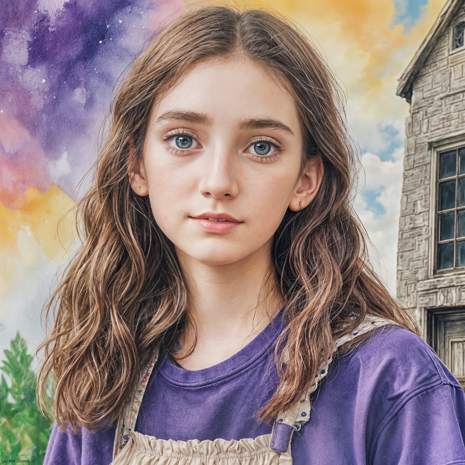 Girl Portrait: 12-Year-Old with Brown Hair