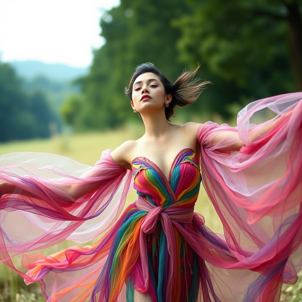 Ethereal Woman in Nature, Digital Art