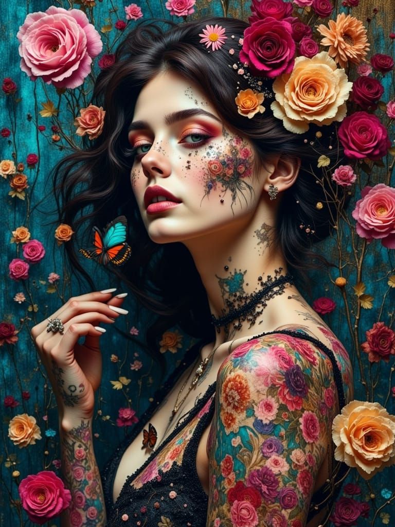 Ethereal Gothcore Portrait of a Sad Woman