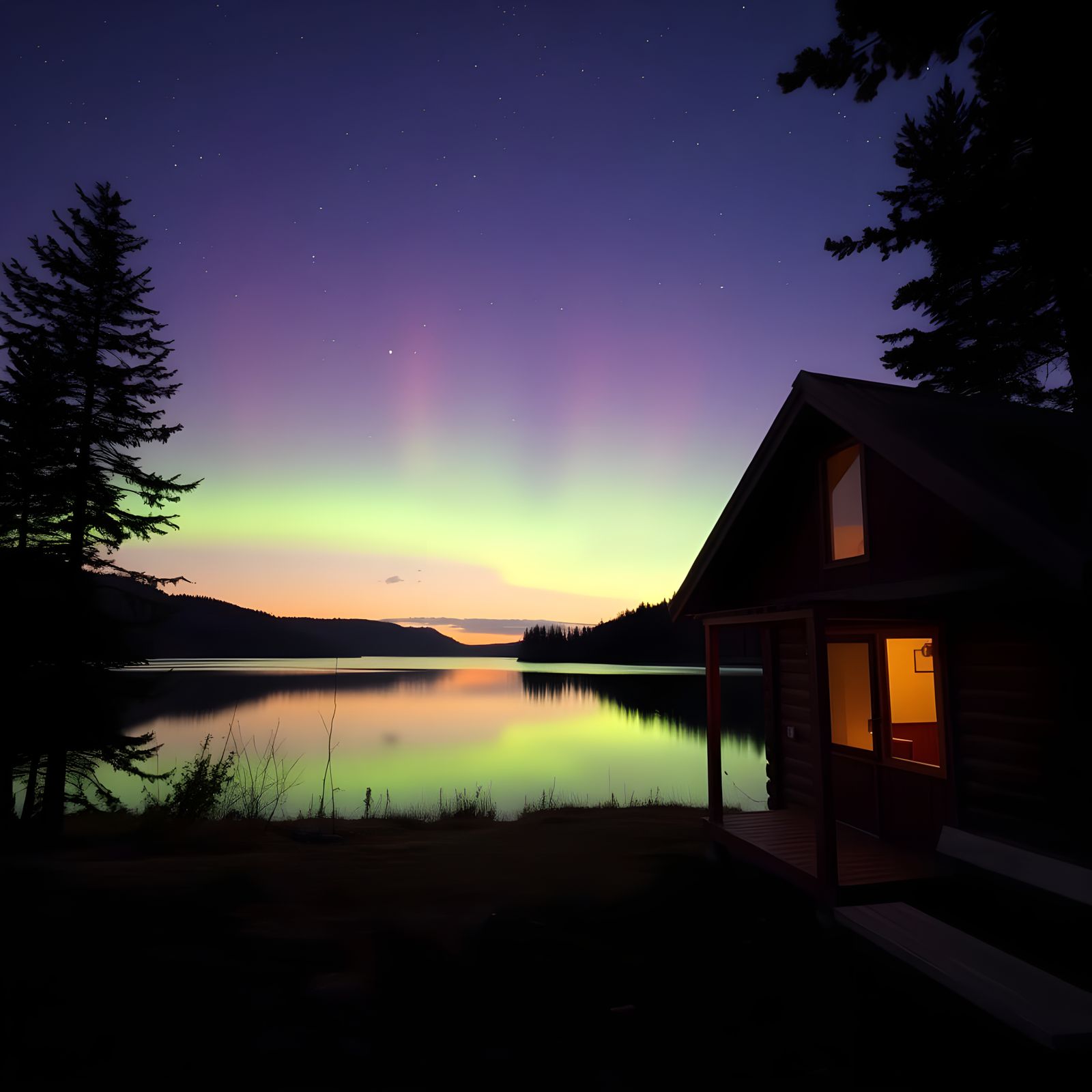 Surreal Landscape Evokes Tranquility Under Starry Skies