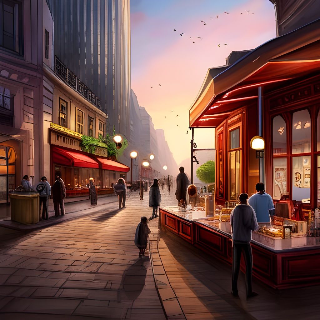 Detailed Anime Coffee Shop Concept Art