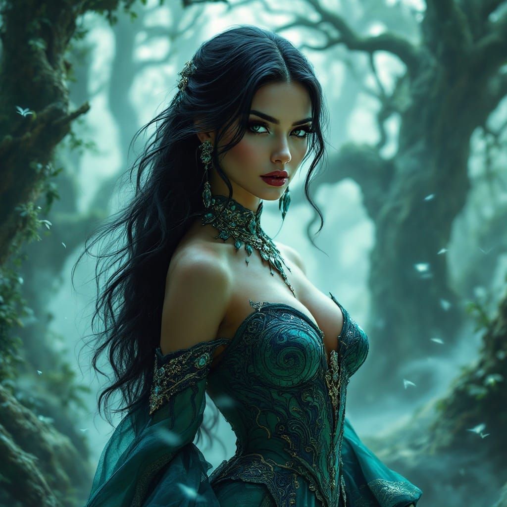 Confident Goddess in Ethereal Realm