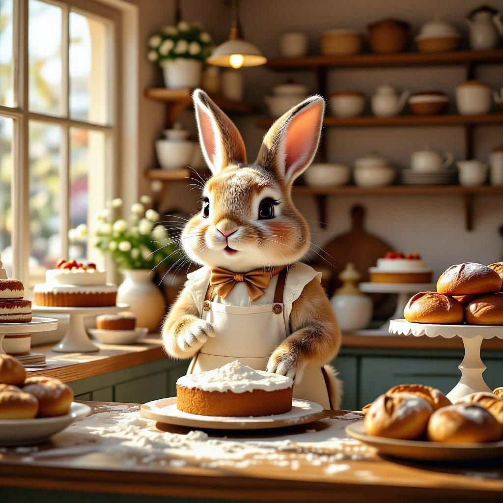 Fuzzy Rabbit Baker in Charming Cake Shop