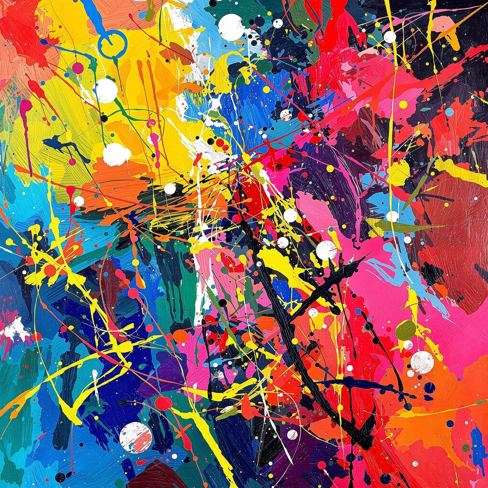 Dynamic Abstract Painting with Swirling Colors