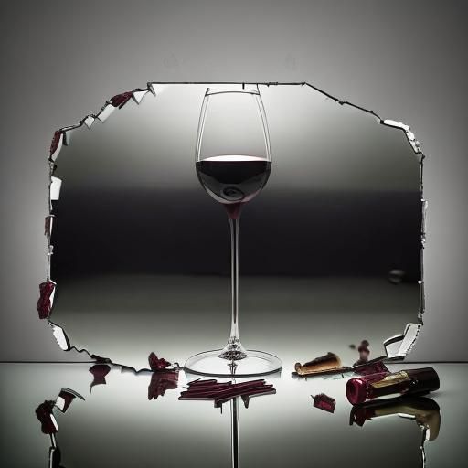 Broken Glass Reflection in Shattered Mirror
