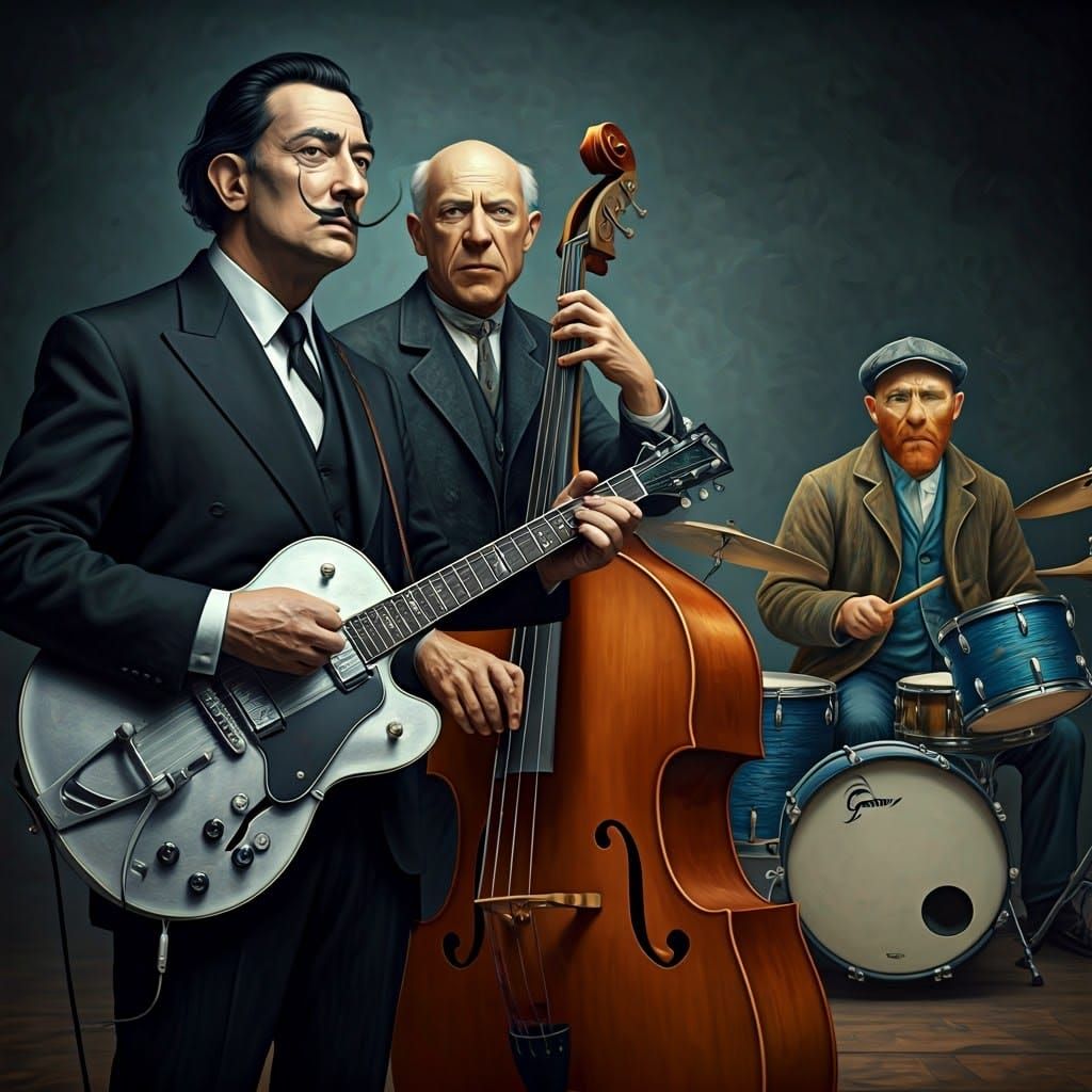 Surrealist Jazz Icons Rock Out in a Smoky 1920s Jazz Club