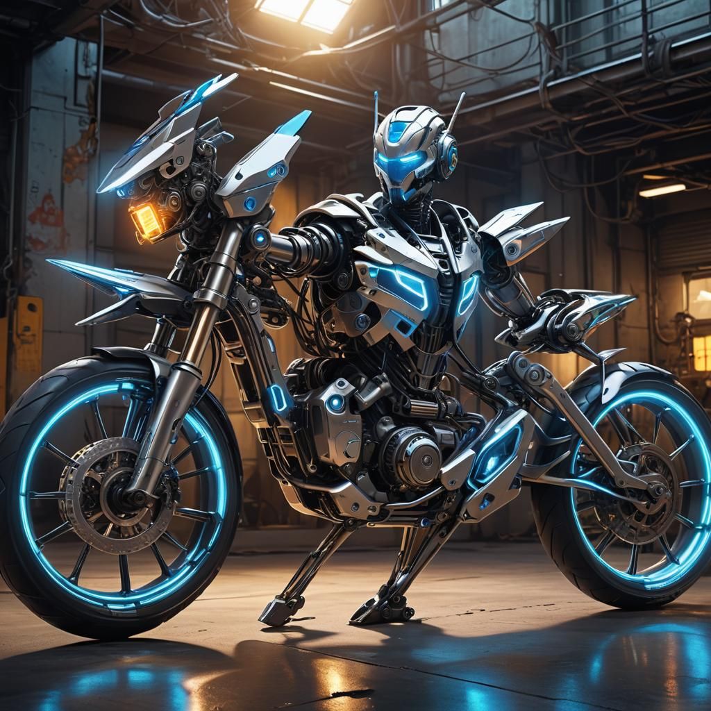 Robot Transformation into Sleek Futuristic Bike
