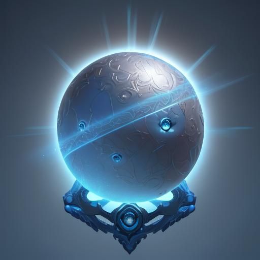 Royal Emblem with Blue Fire in 3D Digital Art