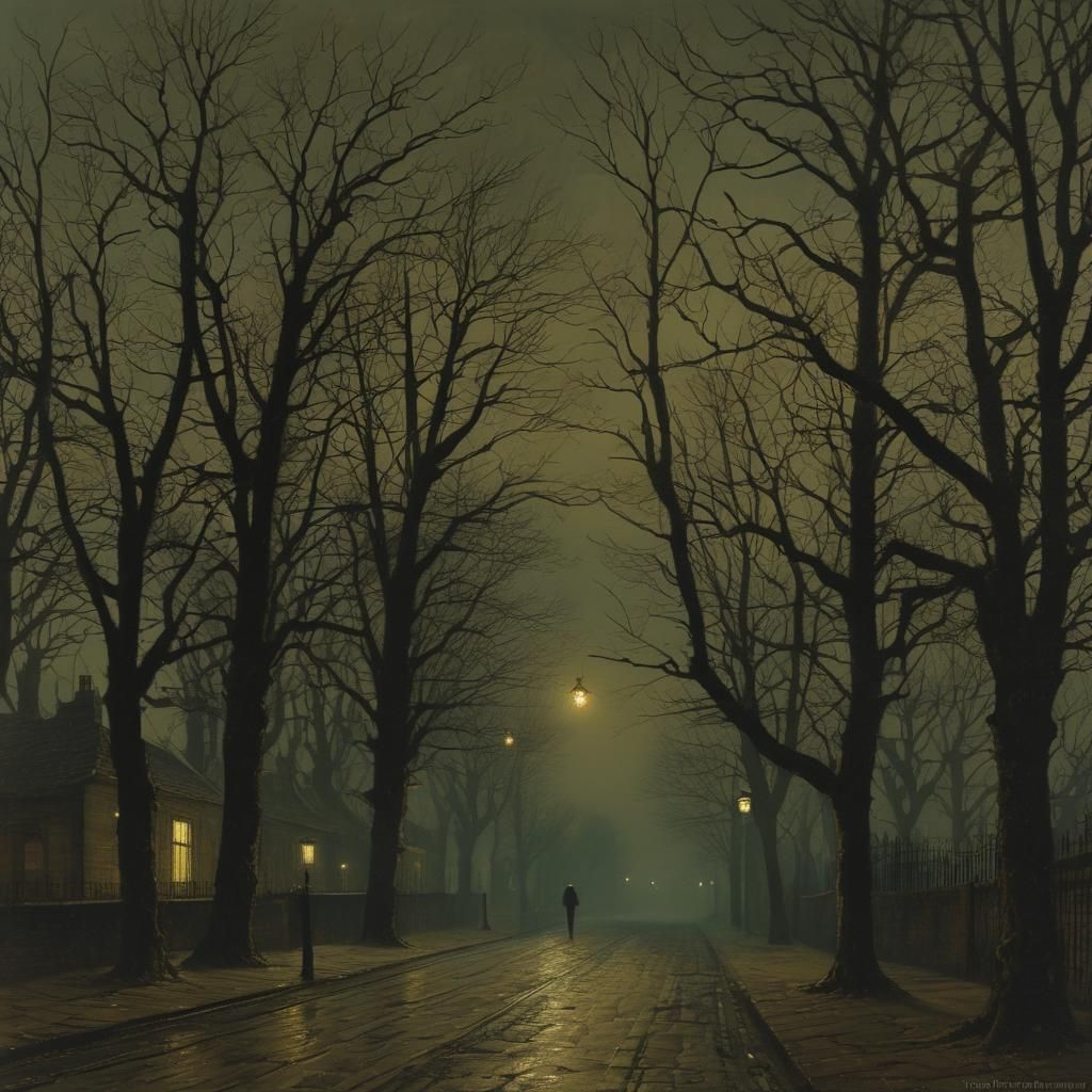Grimdark Street Scene in Grimshaw Style