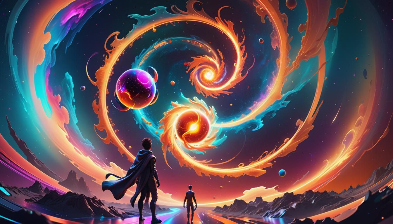 Vivid Sci-Fi Astrosphere in 3D Digital Art