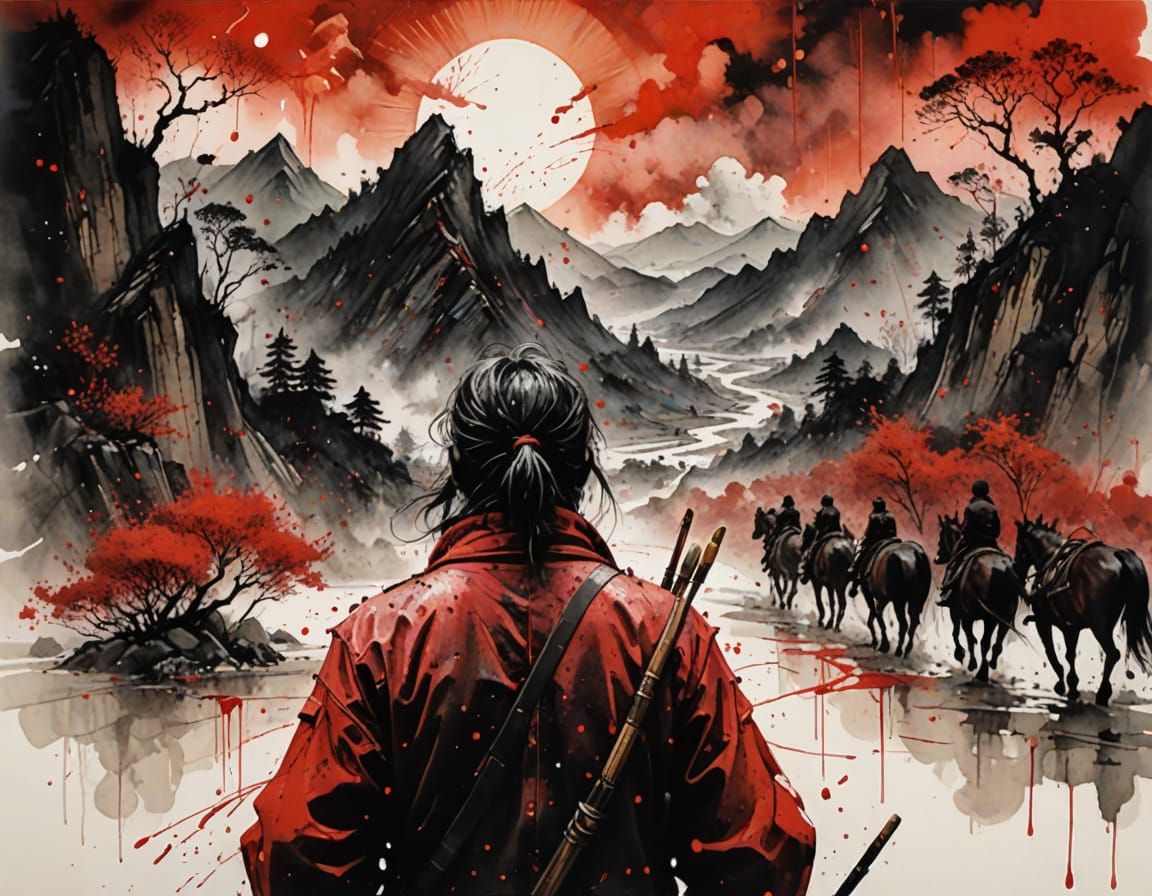 Old Hand Paints Surreal Army on Rice Paper