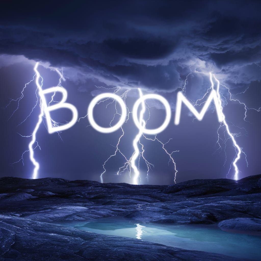 Dramatic Thunderstorm Landscape with Lightning