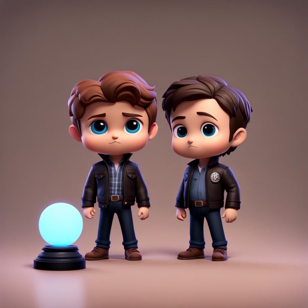 Chibi Winchester Brothers in 3D Digital Art