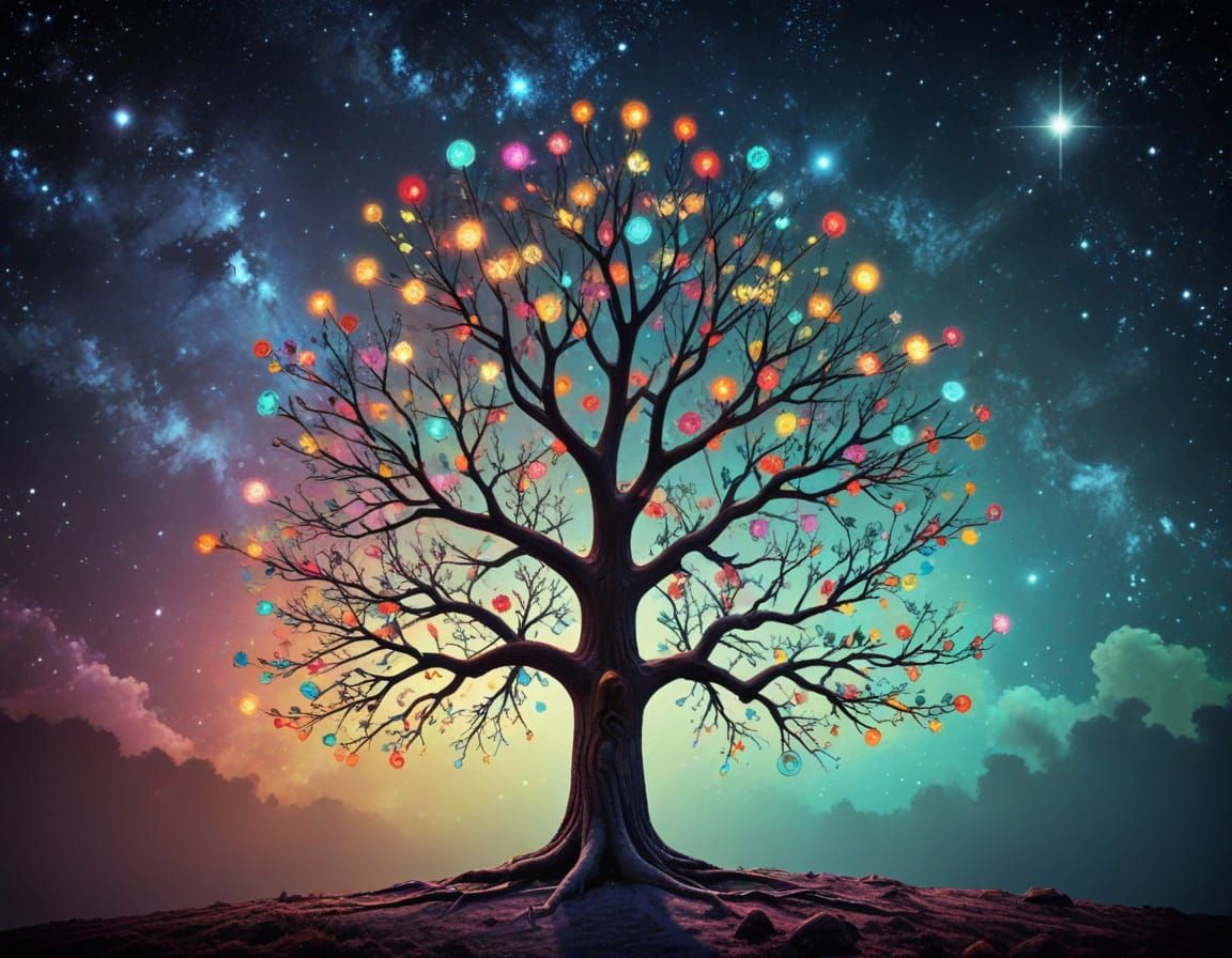 Astral Tree in Retro Style