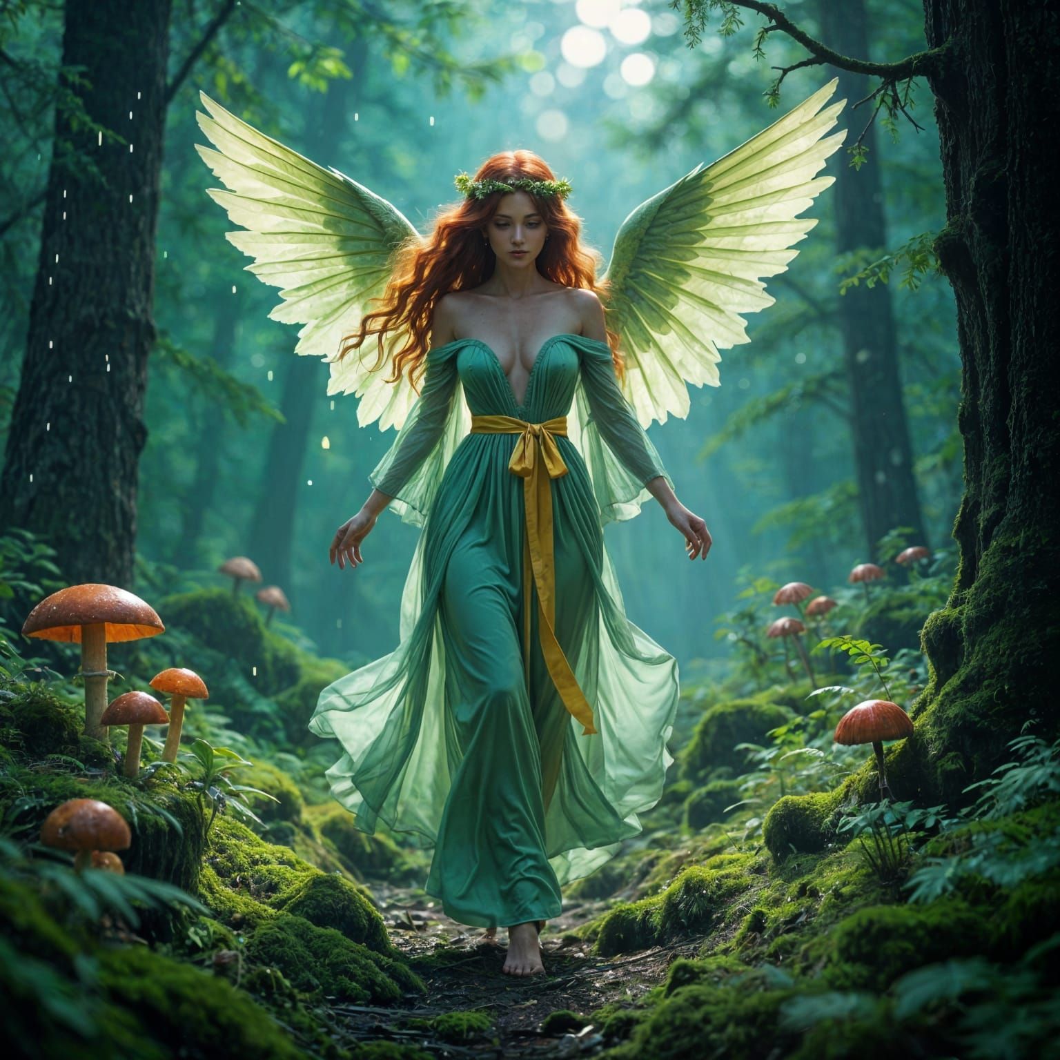 Forest Angel Descends into Magical Bieszczady Forest