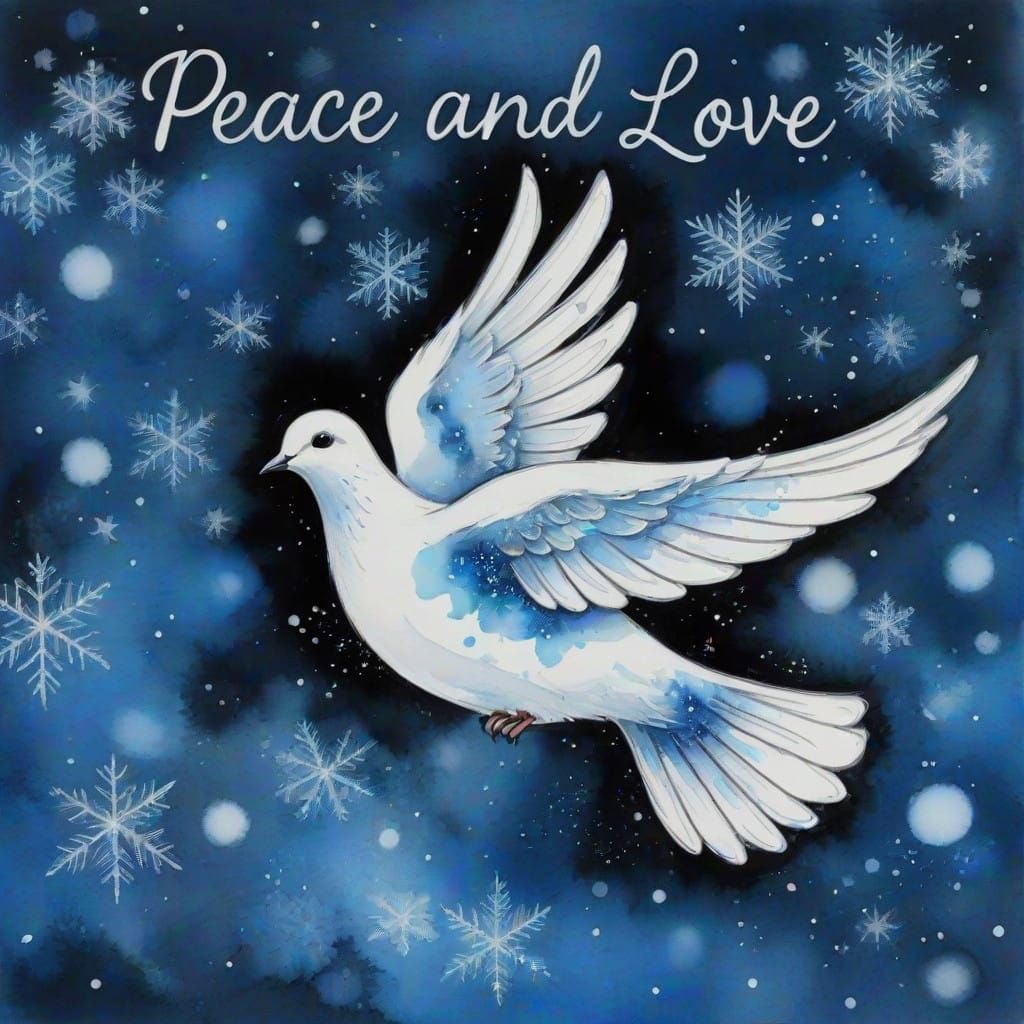 Sparkling Dove in Winter Wonderland