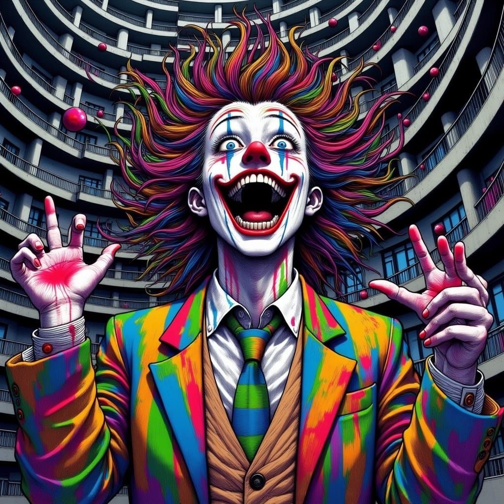 Glamorous Klimt-Inspired Spy Clown Exudes Paranoia