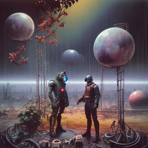 Retrofuturistic Mutant in Post-Apocalyptic Wasteland