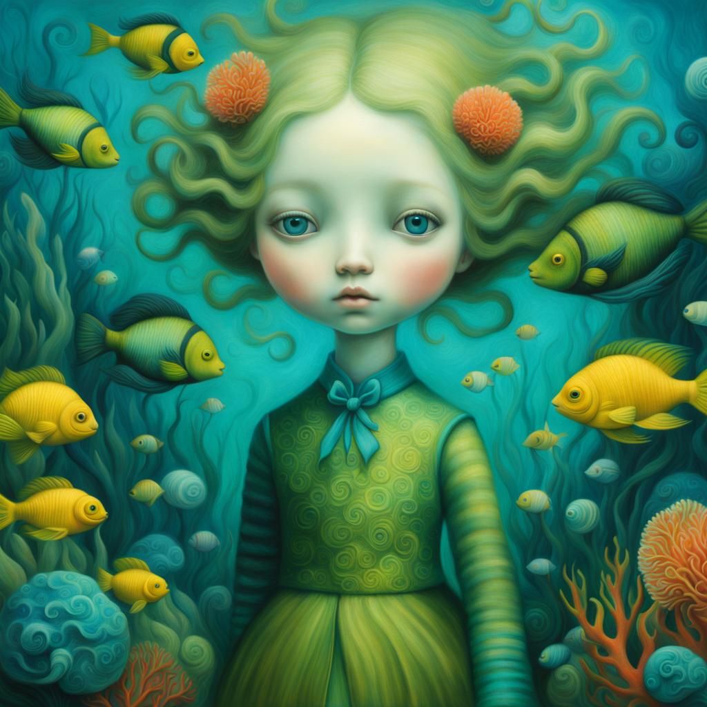 The girl with the fish